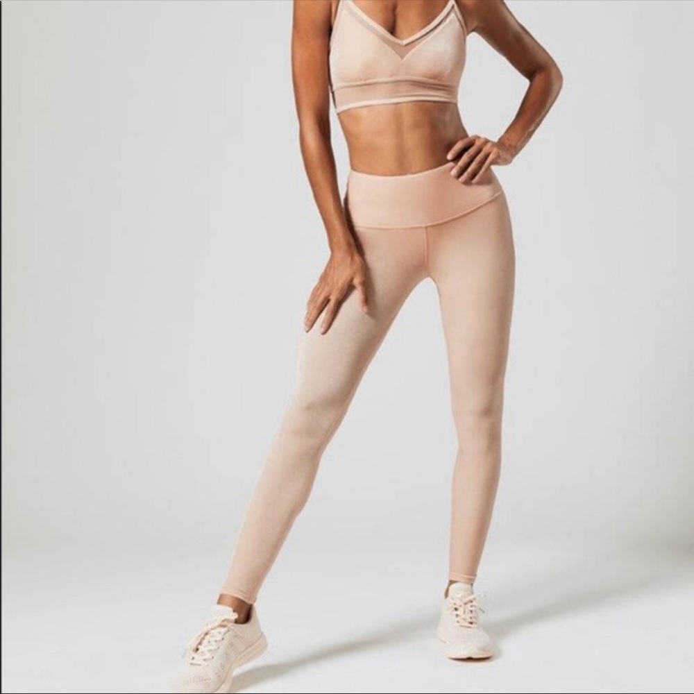 ALO YOGA- Pink Nectar Velvet Velour Leggings Athletic Workout Yoga Pants